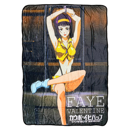 Cowboy Bebop Faye Valentine Cuffed Fleece Throw Soft Lightweight Blanket 45x60 Inches - MEGA POP COMICS 