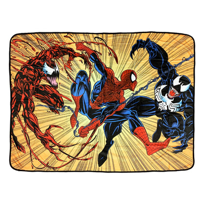 Spider-Man Maximum Carnage And Venom Marvel Fleece Throw Blanket 45in. By 60in. - MEGA POP COMICS 