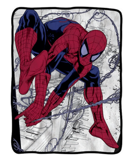 Spider-Man Webslinger Marvel Flannel Fleece Throw Super Soft Lightweight Fleece Blanket 45x60in - MEGA POP COMICS 