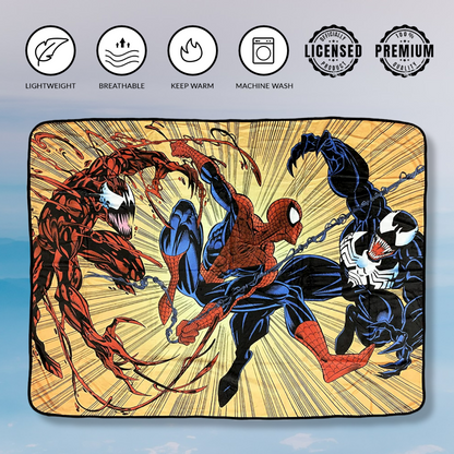 Spider-Man Maximum Carnage And Venom Marvel Fleece Throw Blanket 45in. By 60in. - MEGA POP COMICS 