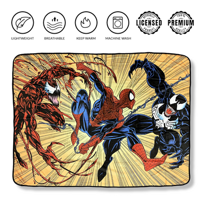 Spider-Man Maximum Carnage And Venom Marvel Fleece Throw Blanket 45in. By 60in. - MEGA POP COMICS 