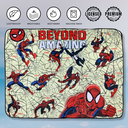 Spider-Man Beyond Amazing 60th Marvel Flannel Throw Super Soft Fleece Blanket 45x60in - MEGA POP COMICS 
