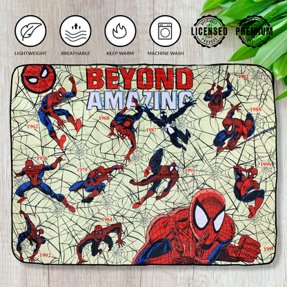 Spider-Man Beyond Amazing 60th Marvel Flannel Throw Super Soft Fleece Blanket 45x60in - MEGA POP COMICS 