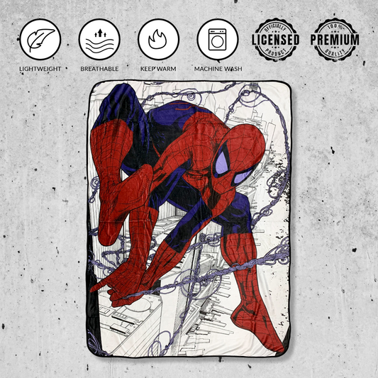 Spider-Man Webslinger Marvel Flannel Fleece Throw Super Soft Lightweight Fleece Blanket 45x60in - MEGA POP COMICS 