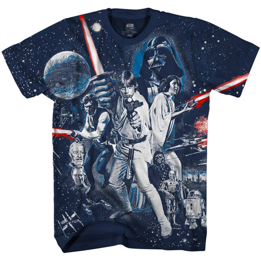 Star Wars War Of Wars Vintage Poster Allover Print Adult T-Shirt - MEGA POP COMICS 