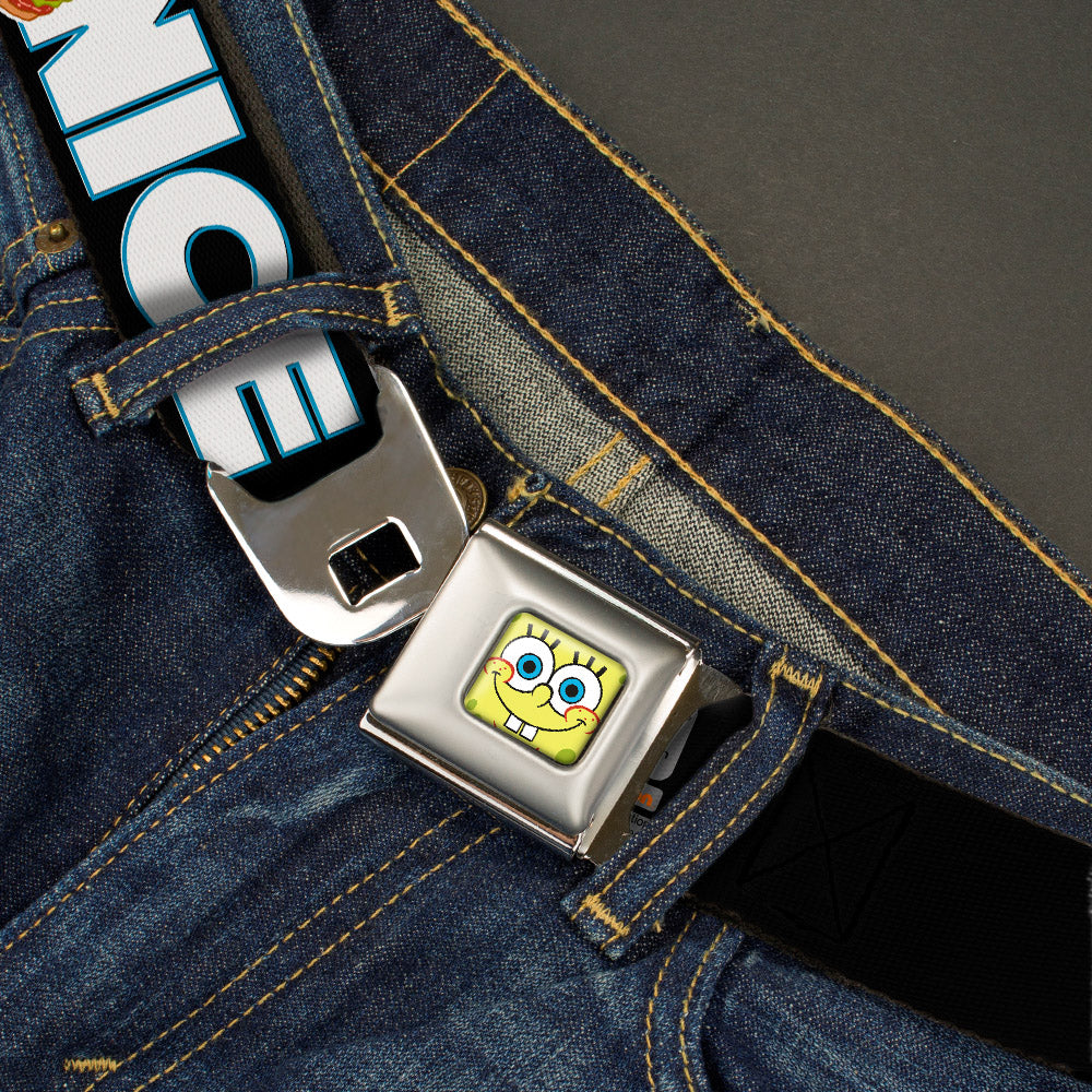 Sponge Bob Face CLOSE-UP Full Color Seatbelt Belt - SpongeBob & Krabby Patty NICE BUNS Webbing - MEGA POP COMICS 