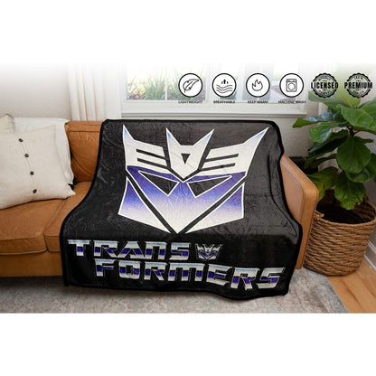 Hasbro Transformers Decepticon Symbol 80's Cartoon Fleece Throw Blanket - MEGA POP COMICS 
