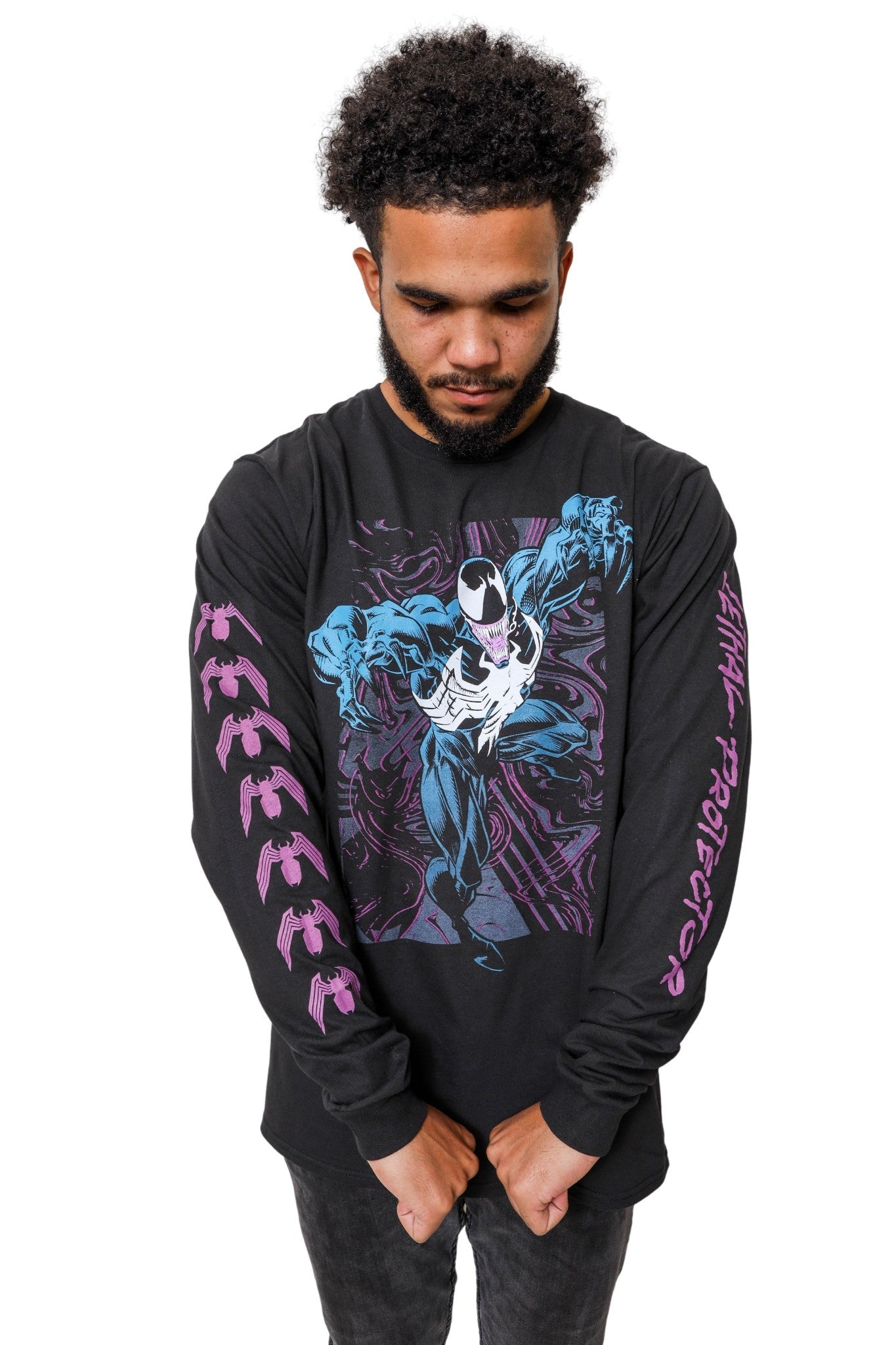 Venom Lethal Protector Dark Soul Marvel Comics Adult Long Sleeve T Shirt - MEGA POP COMICS 