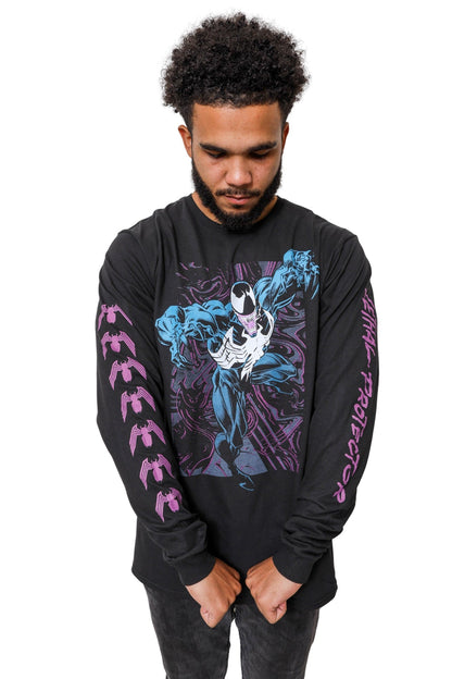 Venom Lethal Protector Dark Soul Marvel Comics Adult Long Sleeve T Shirt - MEGA POP COMICS 