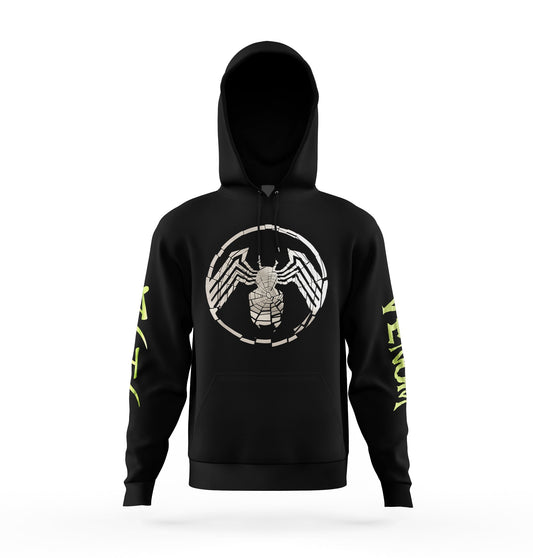 Venom Shatter Symbol With Kanji Marvel Pullover Hoodie - MEGA POP COMICS 