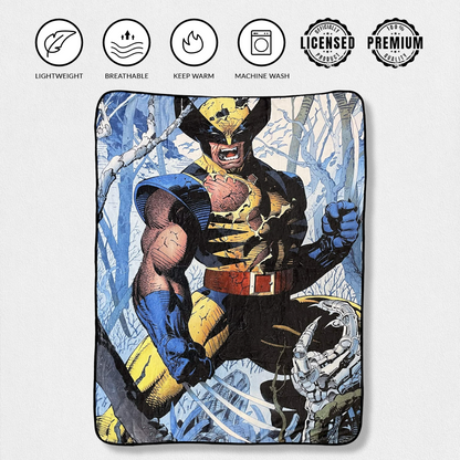 Marvel Wolverine Cover Jim Lee Fleece Throw Blanket - MEGA POP COMICS 