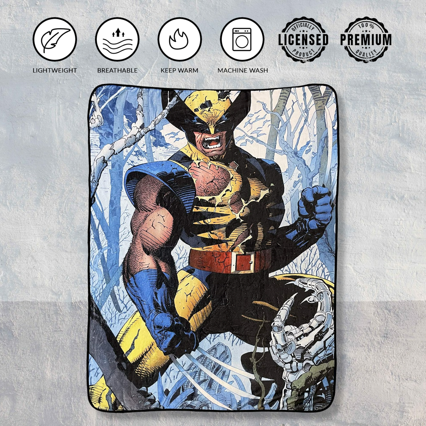 Marvel Wolverine Cover Jim Lee Fleece Throw Blanket - MEGA POP COMICS 