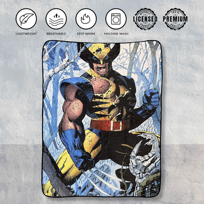 Marvel Wolverine Cover Jim Lee Fleece Throw Blanket - MEGA POP COMICS 