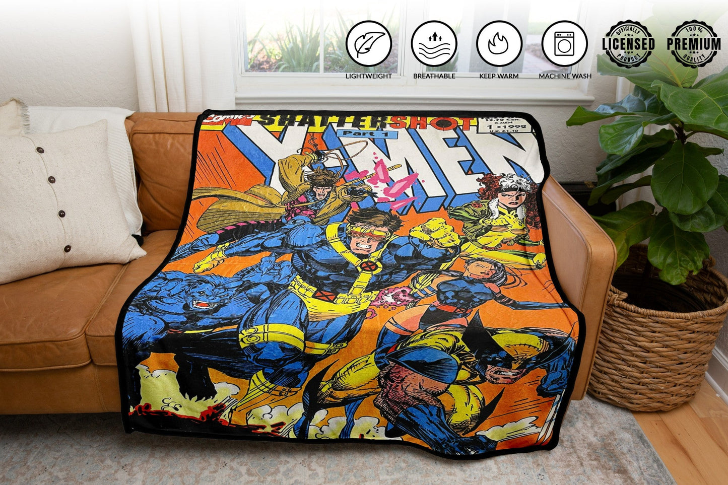 Marvel X-Men 90's Shattershot Fleece Throw Blanket - MEGA POP COMICS 