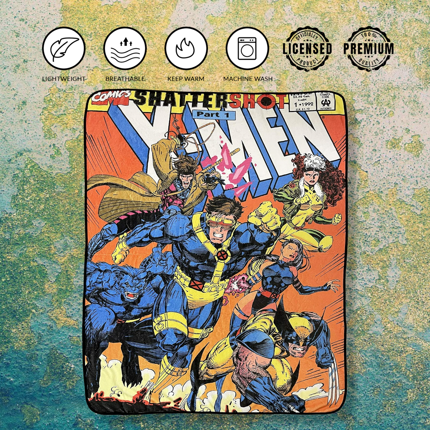 Marvel X-Men 90's Shattershot Fleece Throw Blanket - MEGA POP COMICS 